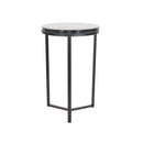 ***MESA LATERAL NEGRA CON TOPE DE VIDRIO TRANSPATENTE