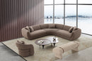 SOFA SECCIONAL ESTACIONARIO EN TELA MARRON