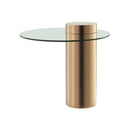 MESA LATERAL DORARA CON VIDRIO TRANSPARENTE
