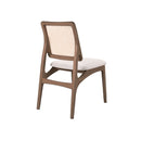 SILLA DE COMEDOR ACABADO DE MADERA TELA BEIGE Y PAJILLA HS503