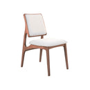SILLA DE COMEDOR ACABADO DE MADERA Y TELA BEIGE HS503