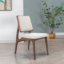 SILLA DE COMEDOR ACABADO DE MADERA Y TELA BEIGE HS503
