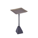 MESA LATERAL DORADA ANTIGUO CON BASE NEGRA