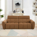 SOFA RECLINABLE ELECTRICO DE TRES ASIENTOS EN TELA MARRON