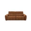 SOFA RECLINABLE ELECTRICO DE TRES ASIENTOS EN TELA MARRON