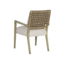 SILLA DE COMEDOR EN TELA BEIGE ACABADO DE MADERA Y CUERDA