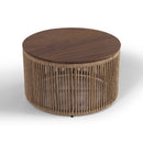 MESA LATERAL CORDONE TOPE ACABADO DE MADERA Y CUERDA