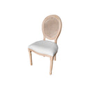 SILLA DE COMEDOR ACABADO DE MADERA CLARA Y TELA BEIGE