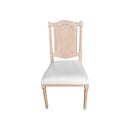 SILLA DE COMEDOR ACABADO DE MADERA CLARA Y TELA BEIGE