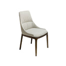 SILLA DE COMEDOR EN TELA BEIGE Y PATAS MARRONES