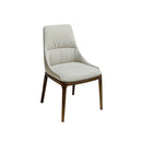 SILLA DE COMEDOR EN TELA BEIGE Y PATAS MARRONES