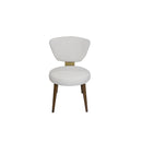 SILLA DE COMEDOR EN TELA BLANCA Y PATAS ACABADO DE MADERA