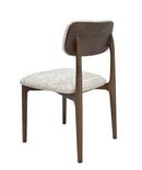 SILLA DE COMEDOR EN TELA TEXTURIZADA BEIGE Y PATAS ACABADO DE MADERA