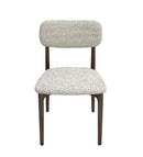 SILLA DE COMEDOR EN TELA TEXTURIZADA BEIGE Y PATAS ACABADO DE MADERA