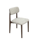 SILLA DE COMEDOR EN TELA TEXTURIZADA BEIGE Y PATAS ACABADO DE MADERA