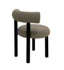 SILLA DE COMEDOR EN TELA GRIS Y PATAS NEGRAS