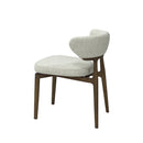 SILLA DE COMEDOR EN TELA BEIGE Y PATAS ACABADO DE MADERA