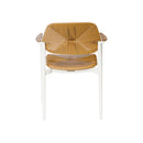 SILLA DE COMEDOR DE EXTERIOR BLANCA EN CUERDA NATURAL