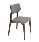 SILLA DE COMEDOR EN TELA GRIS Y PATAS MARRONES