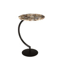 MESA LATERAL AGATA, NEGRA CON TOPE MARRON