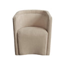 SILLA DE COMEDOR CON RUEDAS EN TELA BEIGE