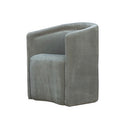 SILLA DE COMEDOR CON RUEDAS EN TELA VERDE