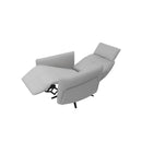 BUTACA RECLINABLE ELECTRICA CON FRENTE DE PIEL GRIS Y PATAS CROMADAS