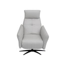 BUTACA RECLINABLE ELECTRICA CON FRENTE DE PIEL GRIS Y PATAS CROMADAS