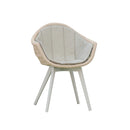 SILLA DE COMEDOR EN MIMBRE Y TELA BEIGE