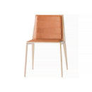 SILLA DE COMEDOR HAUS CON FRENTE DE PIEL CARAMELO