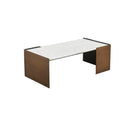 MESA DE CENTRO DORADA TOPE ESTILO MARMOL