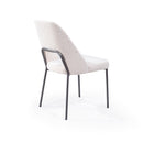 SILLA DE COMEDOR EN TELA OFF WHITE Y PATAS GRISES