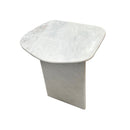 MESA LATERAL PANDA EN MARMOL BLANCO