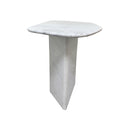 MESA LATERAL PANDA EN MARMOL BLANCO
