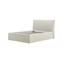 CAMA QUEEN EN TELA BEIGE
