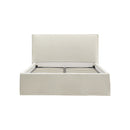 CAMA QUEEN EN TELA BEIGE