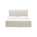 CAMA QUEEN EN TELA BEIGE