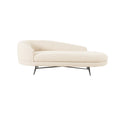 CHAISE LOUNGE EN TELA OFF WHITE Y PATAS NEGRAS