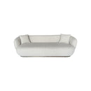 SOFA ESTACIONARIO DE TRES ASIENTOS EN TELA TEXTURIZADA GRIS