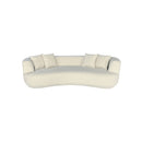 SOFA ESTACIONARIO DE TRES ASIENTOS EN TELA TEXTURIZADA BLANCA