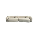SOFA SECCIONAL ESTACIONARO TEXTURIZADA EN TELA BEIGE