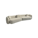 SOFA SECCIONAL ESTACIONARO TEXTURIZADA EN TELA BEIGE
