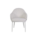 SILLA DE EXTERIOR EN TELA BEIGE Y PATAS GRIS CLARO