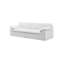SOFA ESTACIONARIO DE CUATRO ASIENTOS EN TELA BLANCA
