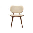 SILLA DE COMEDOR ACABADO DE MADERA Y TELA BEIGE