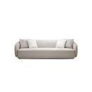 SOFA ESTACIONARIO DE CUATRO ASIENTOS EN TELA BEIGE TEXTURIZADA