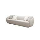SOFA ESTACIONARIO DE CUATRO ASIENTOS EN TELA BEIGE TEXTURIZADA