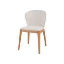 SILLA DE COMEDOR EN TELA CREMA EDITH 01 Y PATAS ACABADO EN MADERA NATURAL