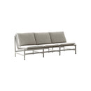 SOFA DE EXTERIOR DE TRES ASIENTOS EN TELA Y MARCO BEIGE CUERDA TAUPE