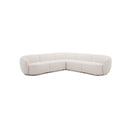 SOFA SECCIONAL ESTACIONARIO EN TELA BLANCA